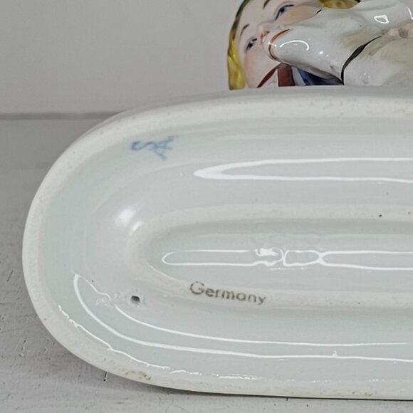 Vintage Germany Figurine Boy Walking His Goat Porcelain Collectible #8153 - Picture 6 of 8